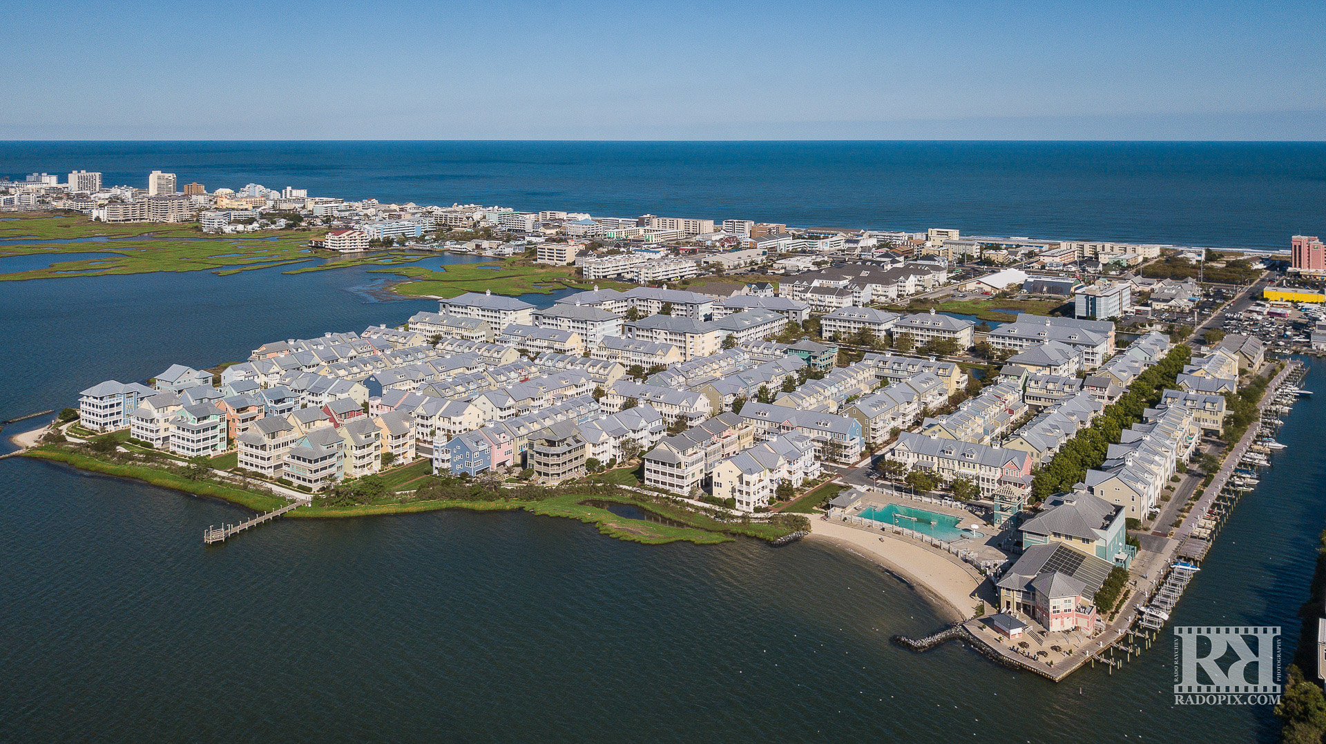 Aerial View of Sunset Island Community Ocean City MD